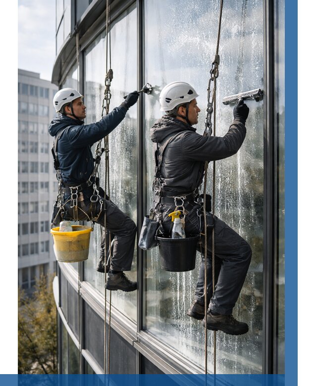 Мойка панорамных окон в Топках от 355 р. заказать у ВЫСОТНИК-Тпк