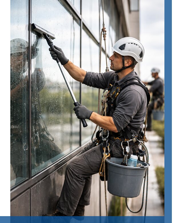 Мойка стеклянных фасадов в Топках от 203 р. | ВЫСОТНИК-Тпк