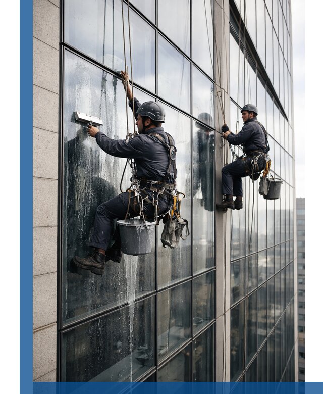 Профессиональная мойка стеклянных фасадов зданий в Топках