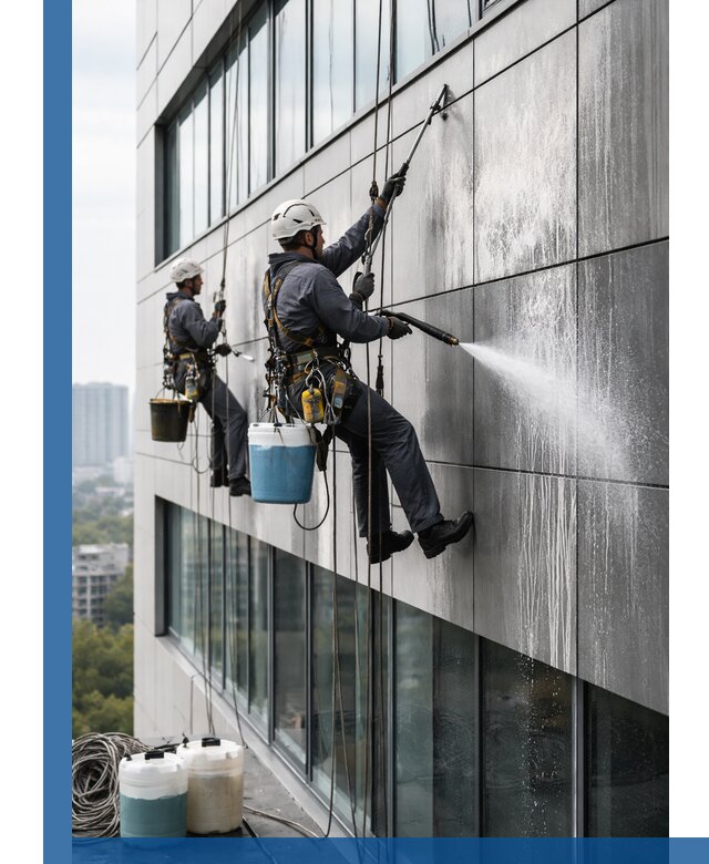 Профессиональная мойка вентилируемых фасадов в Топках