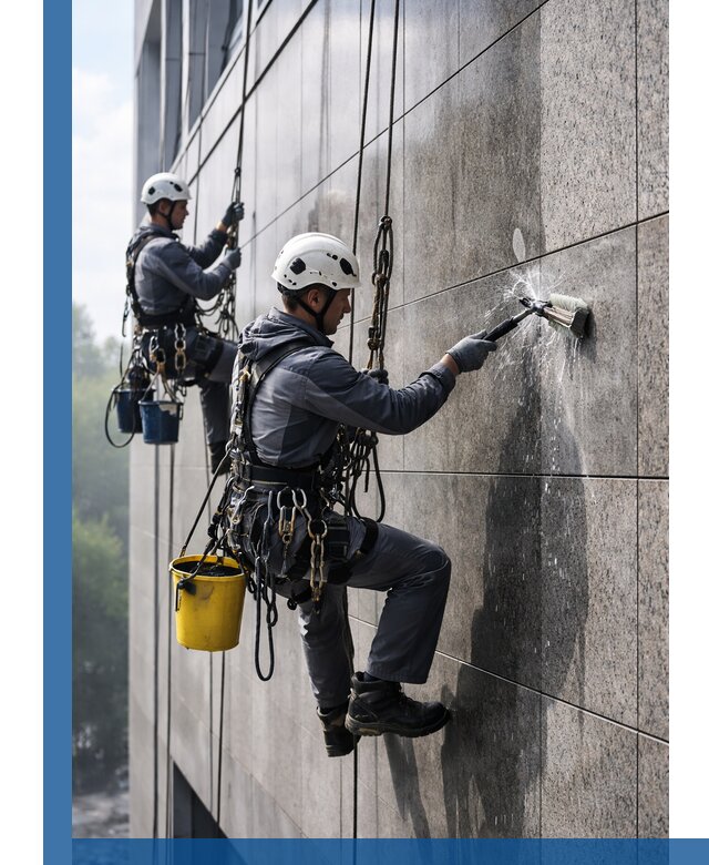 Профессиональная мойка фасада из керамогранита в Топках