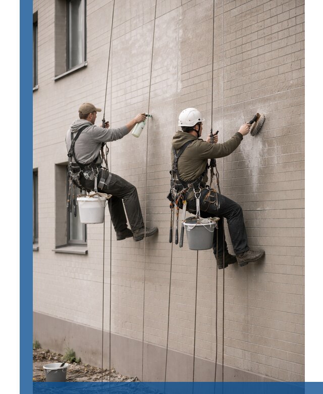 Удаление высолов с фасада зданий в Топках без повреждений и следов