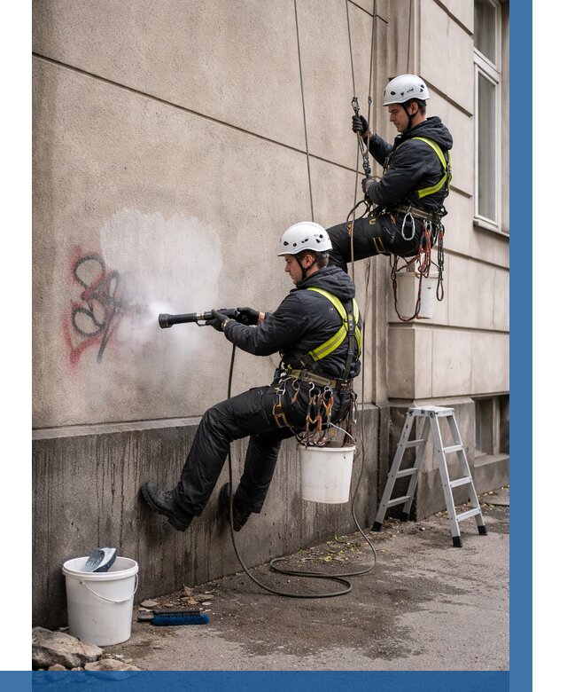 Удаление граффити с фасада в Топках от 4560 р. | ВЫСОТНИК-Тпк