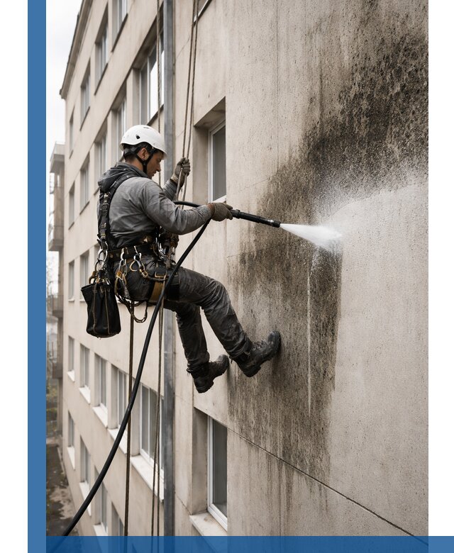 Профессиональная очистка фасадов от плесени в Топках