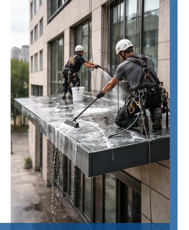 Мойка козырьков и навесов в Топках от 3547 р. | ВЫСОТНИК-Тпк