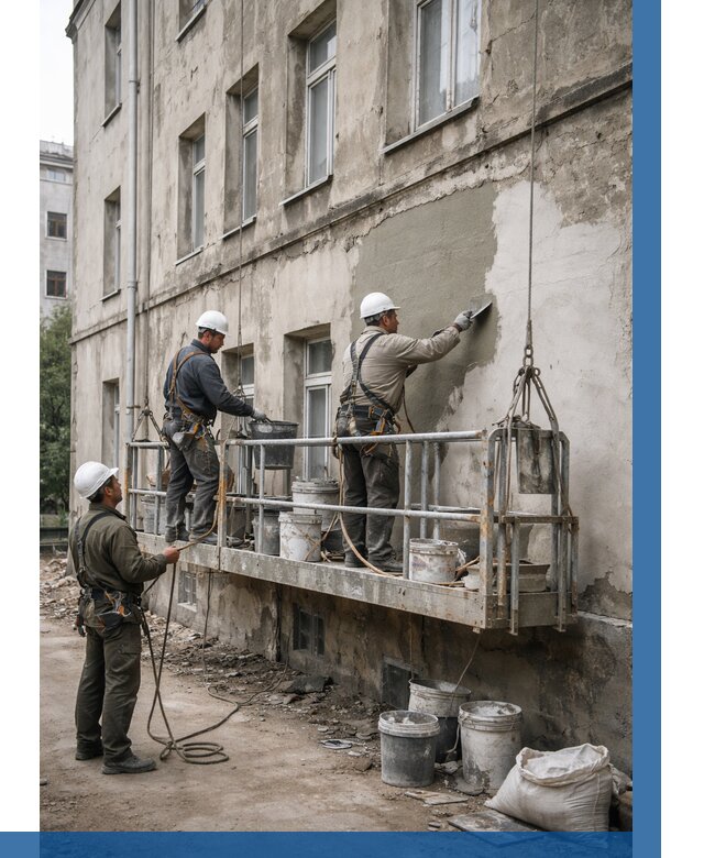 Капитальный ремонт фасада в Топках от 4256 р. | ВЫСОТНИК-Тпк