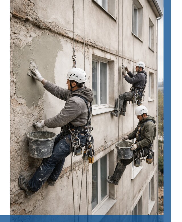 Ремонт штукатурного фасада в Топках от 760 р. под ключ | ВЫСОТНИК-Тпк