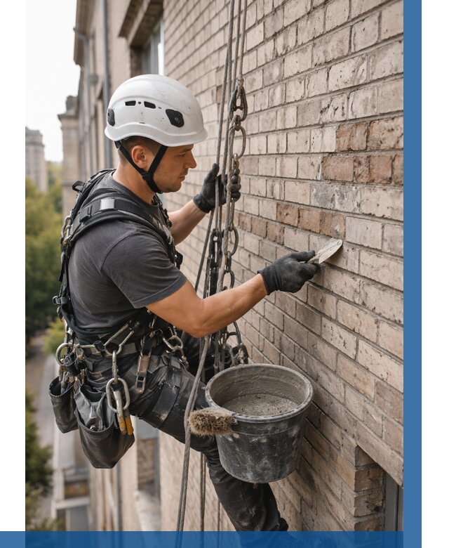 Ремонт кирпичной кладки фасада в Топках от 1824 р. | ВЫСОТНИК-Тпк