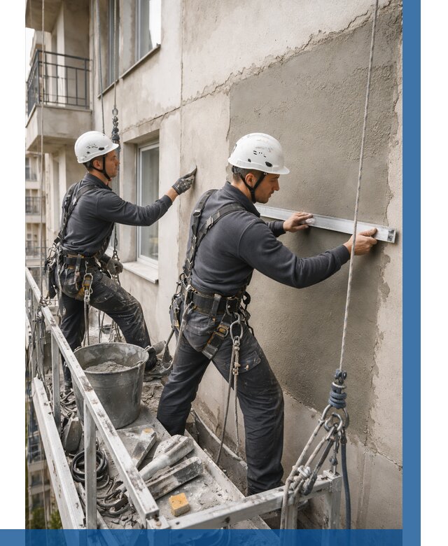 Штукатурка фасада на высоте в Топках от 912 р. | ВЫСОТНИК-Тпк