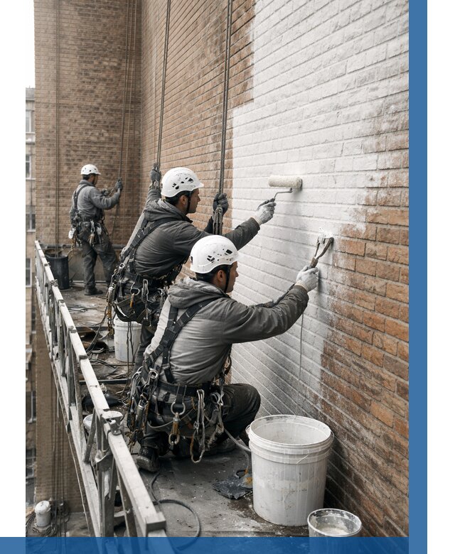 Покраска кирпичного фасада в Топках от 355 р. | ВЫСОТНИК-Тпк