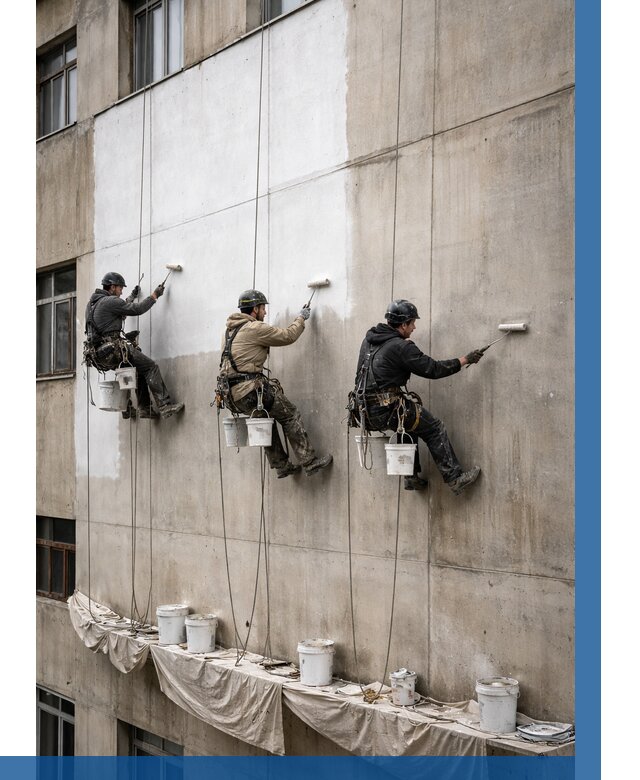 Покраска бетонного фасада в Топках от 355 р за м2 | ВЫСОТНИК-Тпк