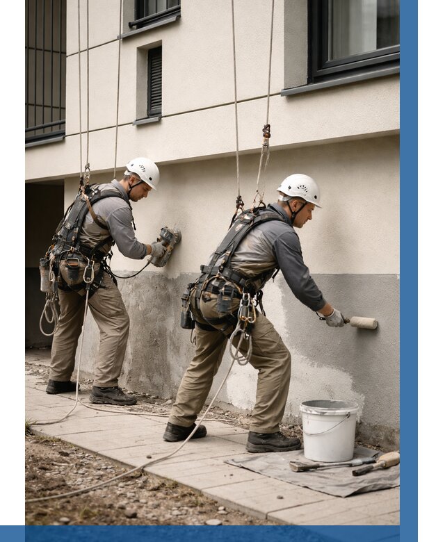 Окраска цоколя здания в Топках от 456 р. под ключ | ВЫСОТНИК-Тпк