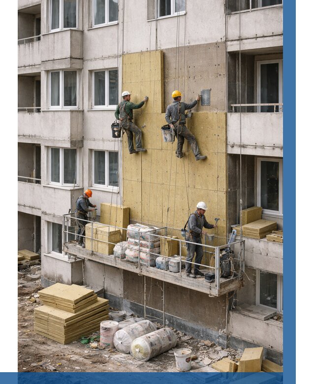 Утепление фасада минватой в Топках от 1520 р. | ВЫСОТНИК-Тпк