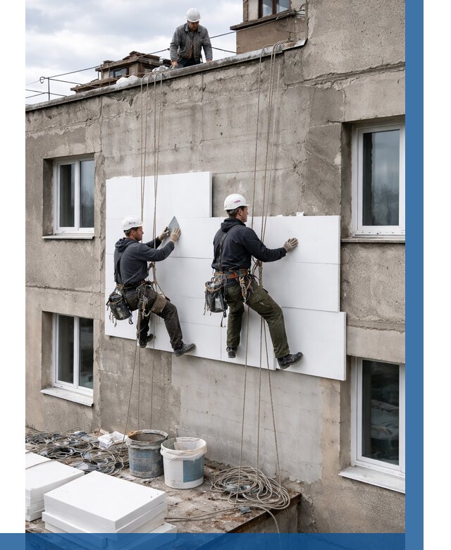 Утепление фасада пенополистиролом в Топках от 1824 р. | ВЫСОТНИК-Тпк