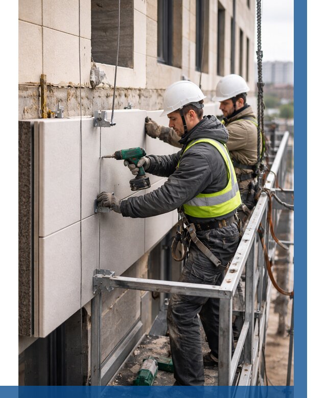 Монтаж фасадных термопанелей в Топках от 1520 р. | ВЫСОТНИК-Тпк