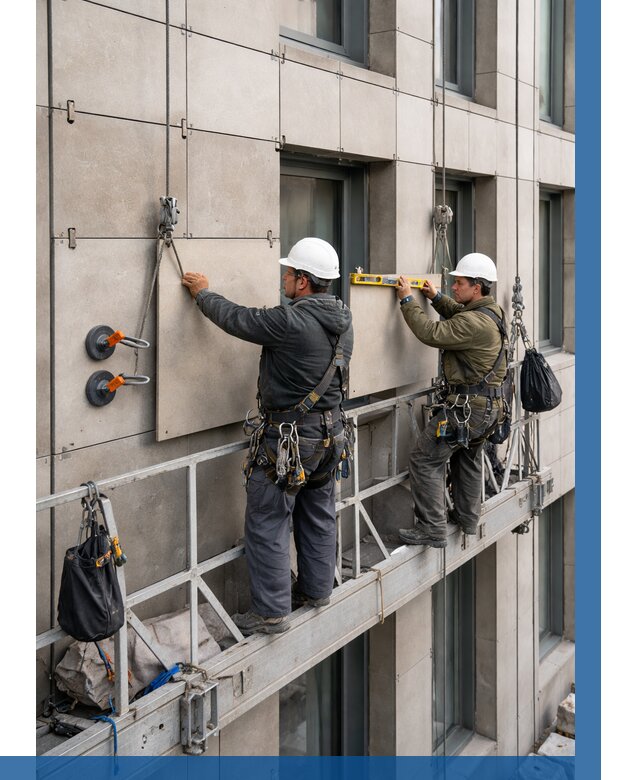 Монтаж керамогранита на фасад в Топках от 2533 р. | ВЫСОТНИК-Тпк