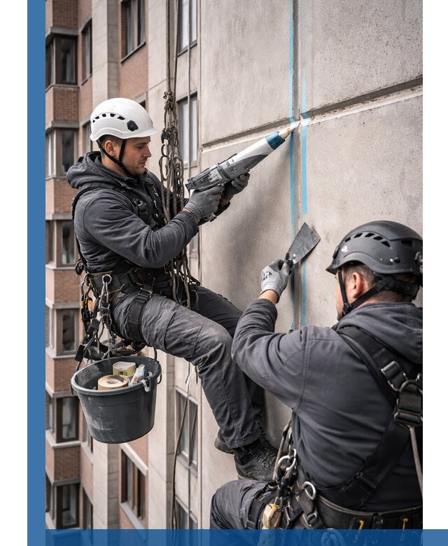 Вторичная герметизация швов фасада и кровли в Топках