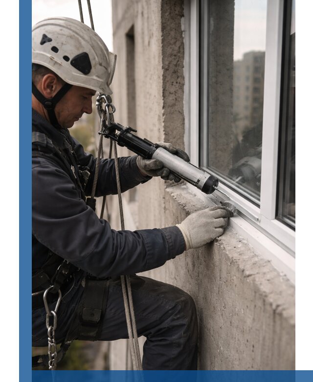 Герметизация оконных швов снаружи в Топках профессионально