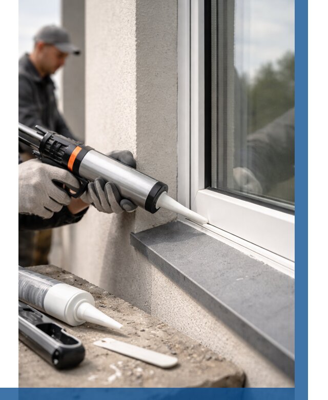 Герметизация монтажных швов окон в Топках от 659 р. | ВЫСОТНИК-Тпк