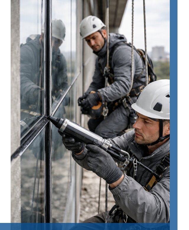 Герметизация витражных швов в Топках от 659 р. | ВЫСОТНИК-Тпк