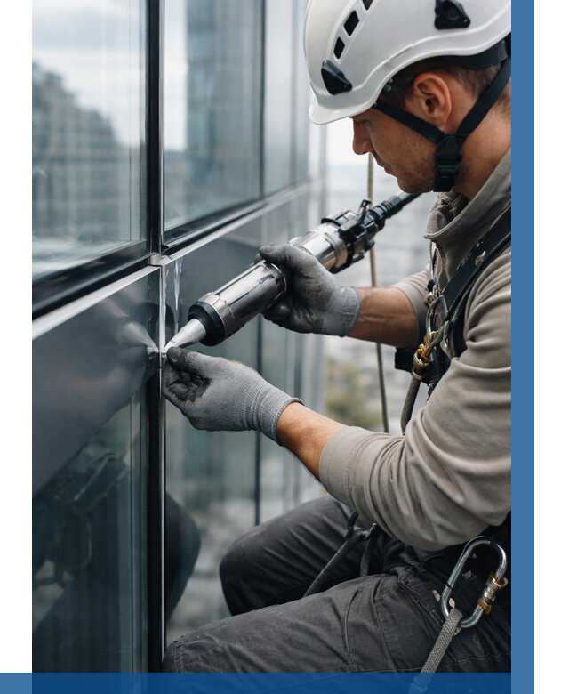 Герметизация стыков витража в Топках от 1216 р. | ВЫСОТНИК-Тпк