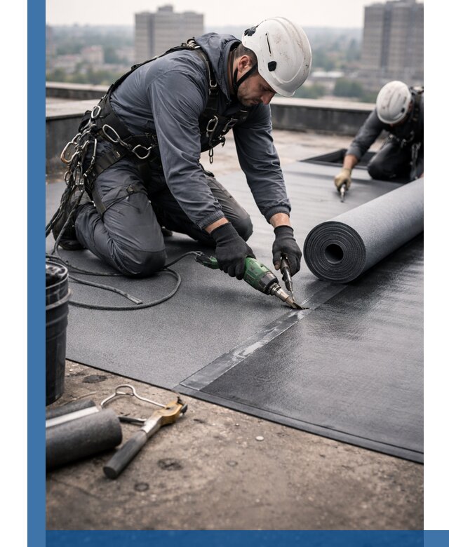 Ремонт мягкой кровли в Топках с выездом промальпинистов