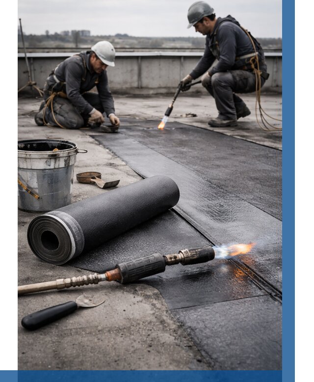 Ремонт рулонной кровли в Топках от 659 р. | ВЫСОТНИК-Тпк