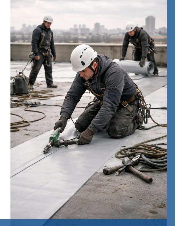 Ремонт мембранной кровли в Топках от 1824 р./м2 | ВЫСОТНИК-Тпк