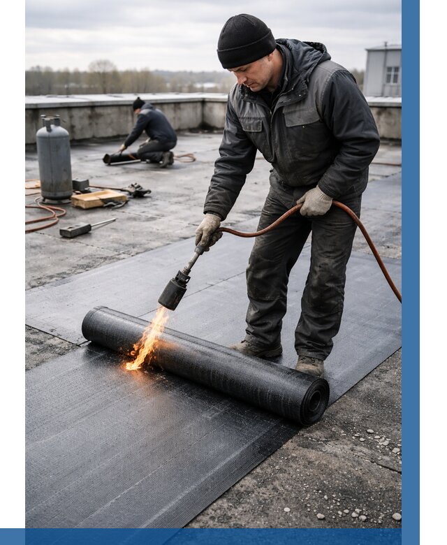 Ремонт наплавляемой кровли в Топках от 709 р. | ВЫСОТНИК-Тпк