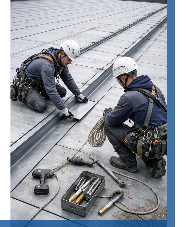 Ремонт фальцевой кровли в Топках от 709 р. | ВЫСОТНИК-Тпк