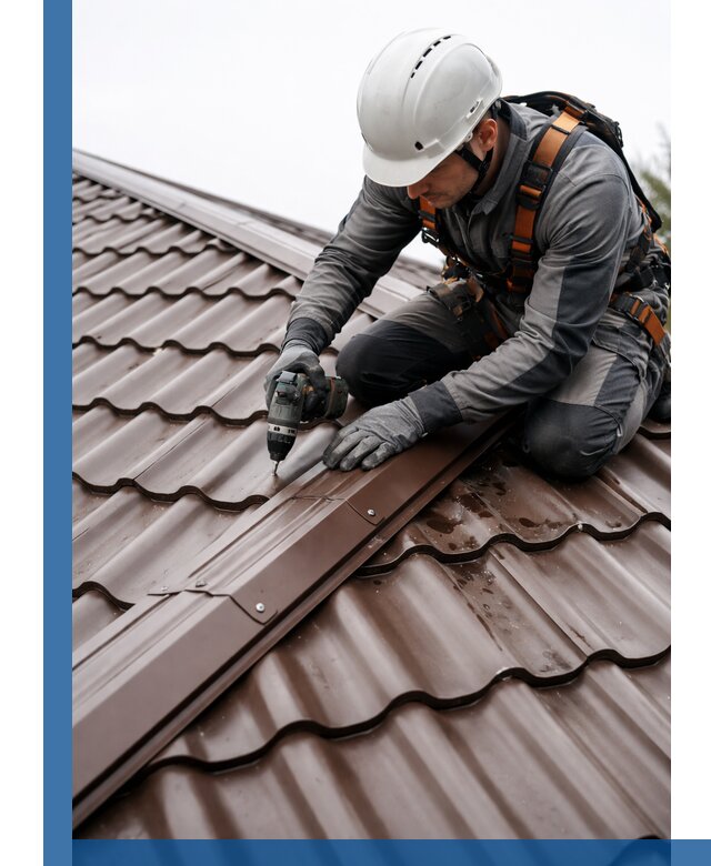 Ремонт металлочерепицы на крыше в Топках профессионально