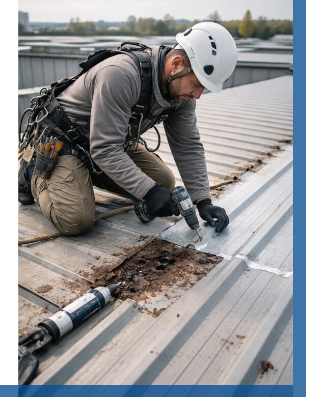 Ремонт профнастила на кровле в Топках от 709 р. | ВЫСОТНИК-Тпк