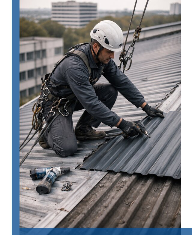 Ремонт профнастила на кровле в Топках, работы под ключ