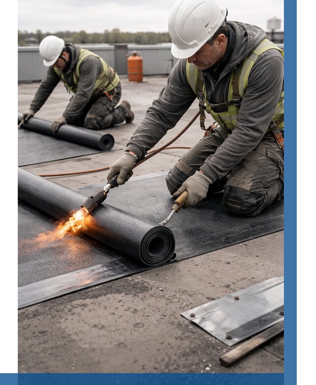 Монтаж наплавляемой кровли в Топках от 861 р. — ВЫСОТНИК-Тпк