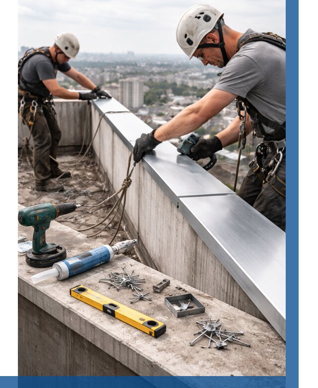 Монтаж парапетных крышек в Топках от 811 р. | ВЫСОТНИК-Тпк