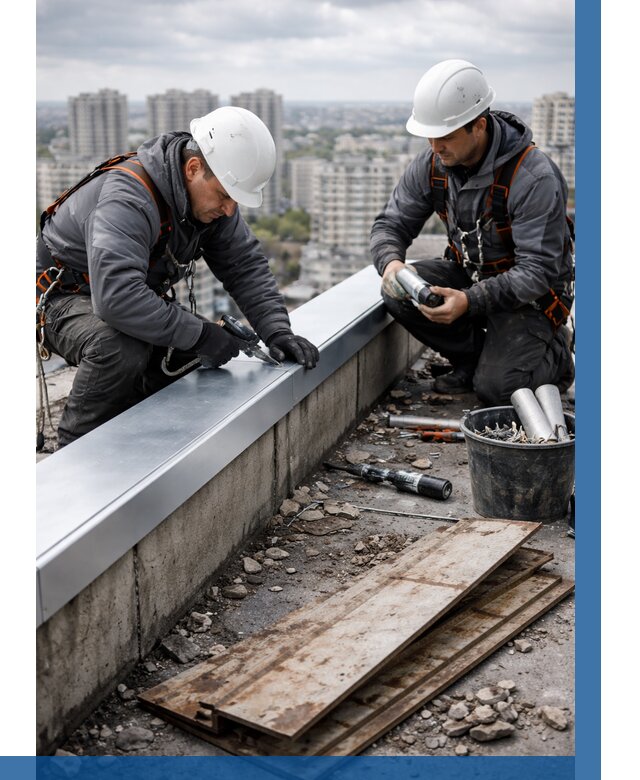 Замена парапетных крышек под ключ в Топках от 1216 р. | ВЫСОТНИК-Тпк