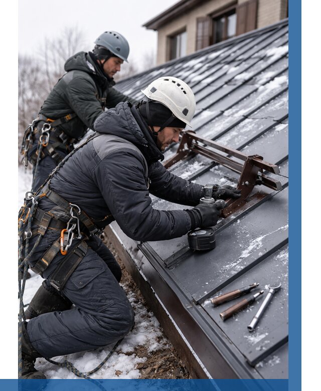 Монтаж снегозадержателей в Топках от 456 р. | ВЫСОТНИК-Тпк