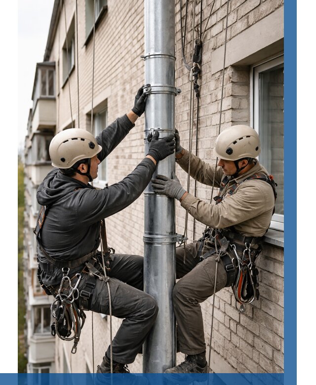 Замена водосточных труб в Топках от 6586 р. | ВЫСОТНИК-Тпк
