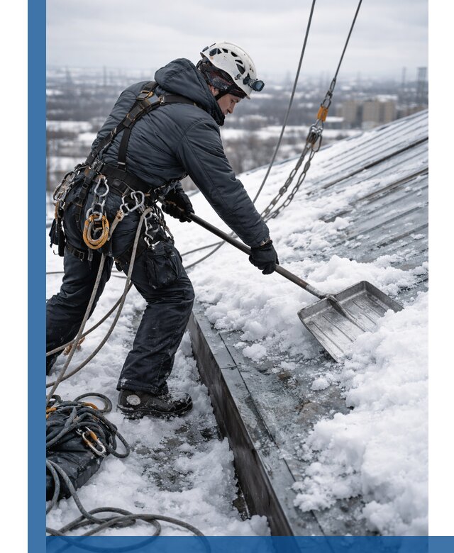 Профессиональная очистка кровли от снега и наледи в Топках