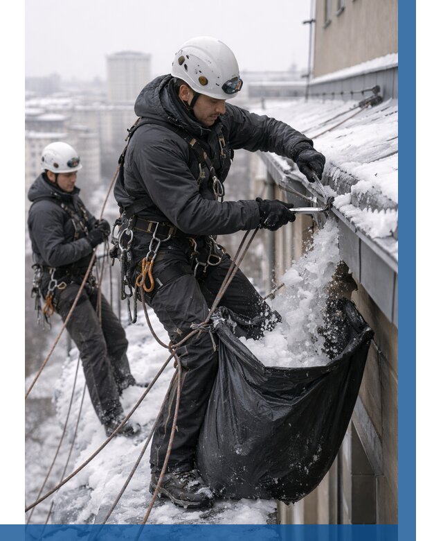 Аварийная очистка крыши в Топках под ключ от 304 р. | ВЫСОТНИК-Тпк