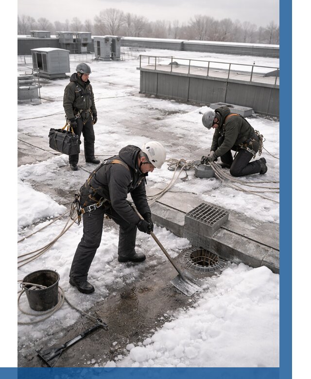 Абонентское обслуживание кровли зимой в Топках от 8106 р. | ВЫСОТНИК-Тпк