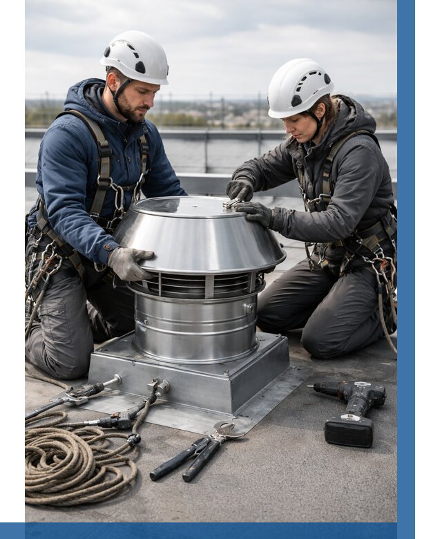 Установка дефлекторов на кровле в Топках от 4560 р. | ВЫСОТНИК-Тпк