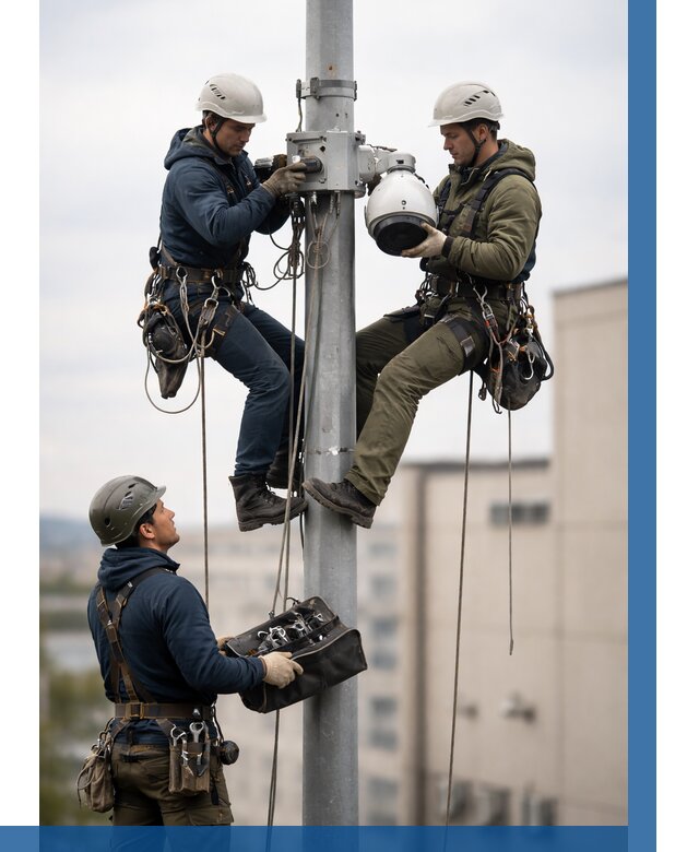 Установка видеокамер на мачте в Топках от 8613 р. | ВЫСОТНИК-Тпк