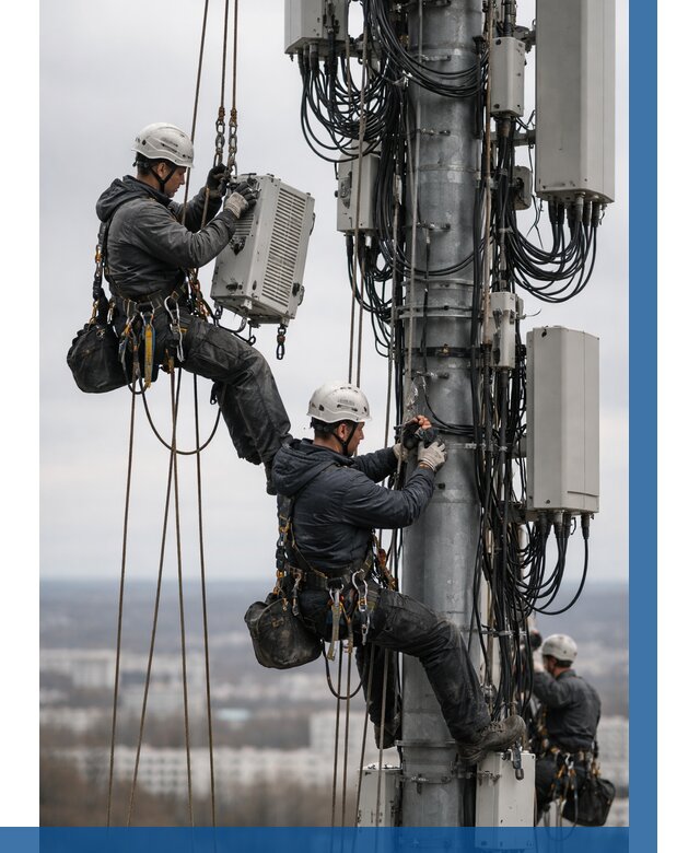 Монтаж оборудования связи на мачте в Топках от 7600 р. | ВЫСОТНИК-Тпк