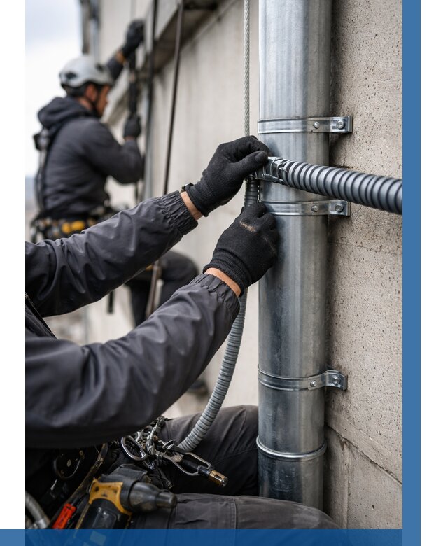 Монтаж гофры для кабеля в Топках от 304 р. | ВЫСОТНИК-Тпк