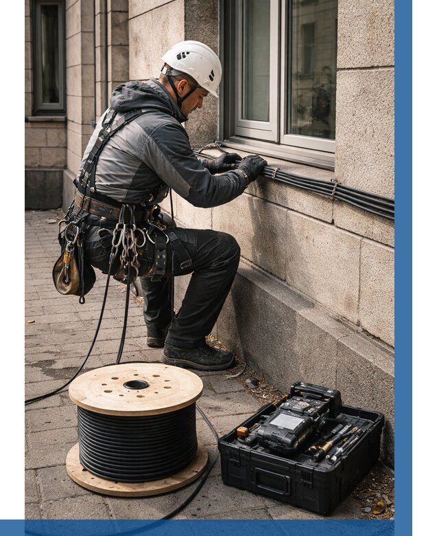 Прокладка оптоволоконного кабеля в Топках от 811 р. | ВЫСОТНИК-Тпк