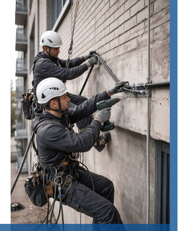 Крепление кабеля на фасаде в Топках от 355 р. | ВЫСОТНИК-Тпк