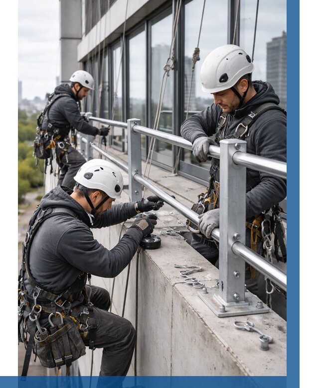 Монтаж ограждений на высоте в Топках, от 1216 р. | ВЫСОТНИК-Тпк