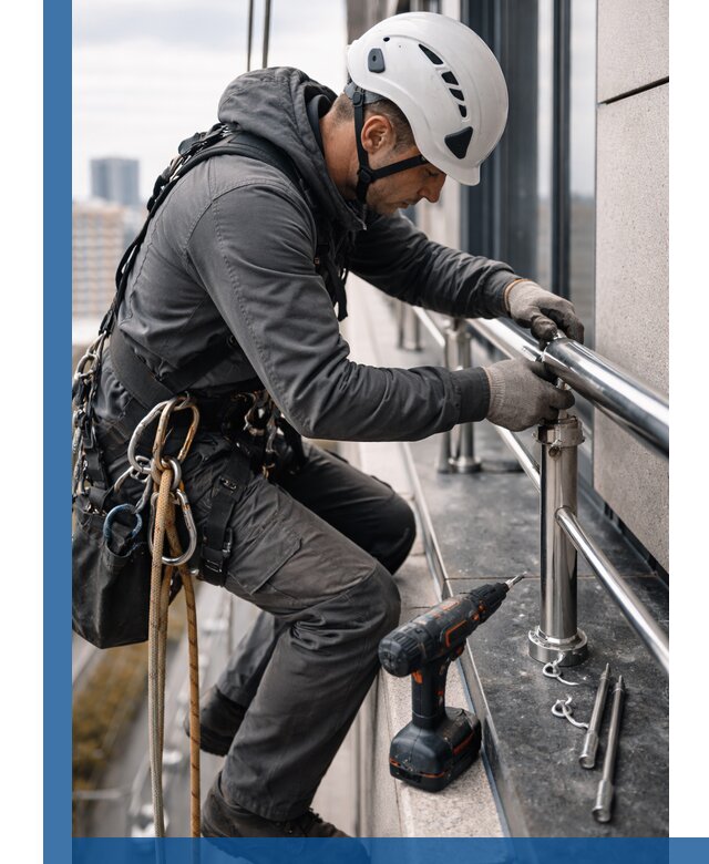 Монтаж ограждений на высоте в Топках для зданий и конструкций