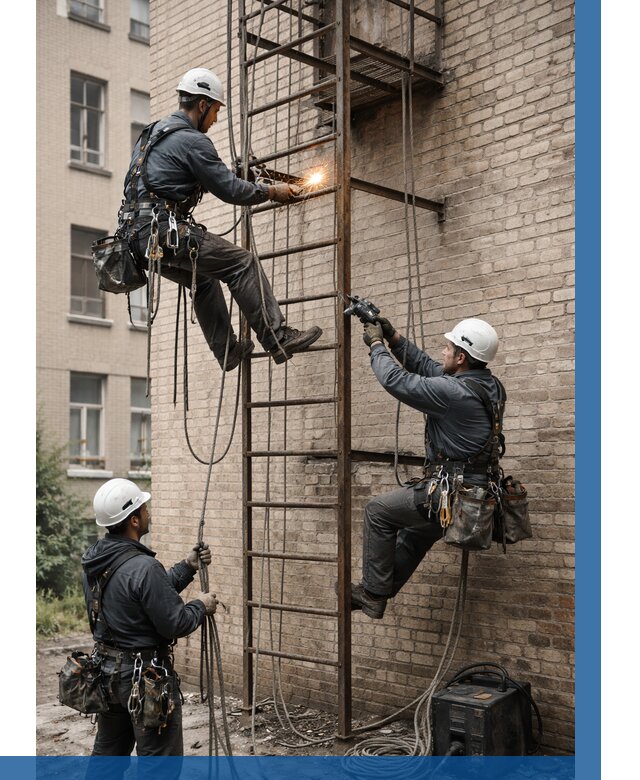 Ремонт пожарной лестницы в Топках от 7600 р. | ВЫСОТНИК-Тпк